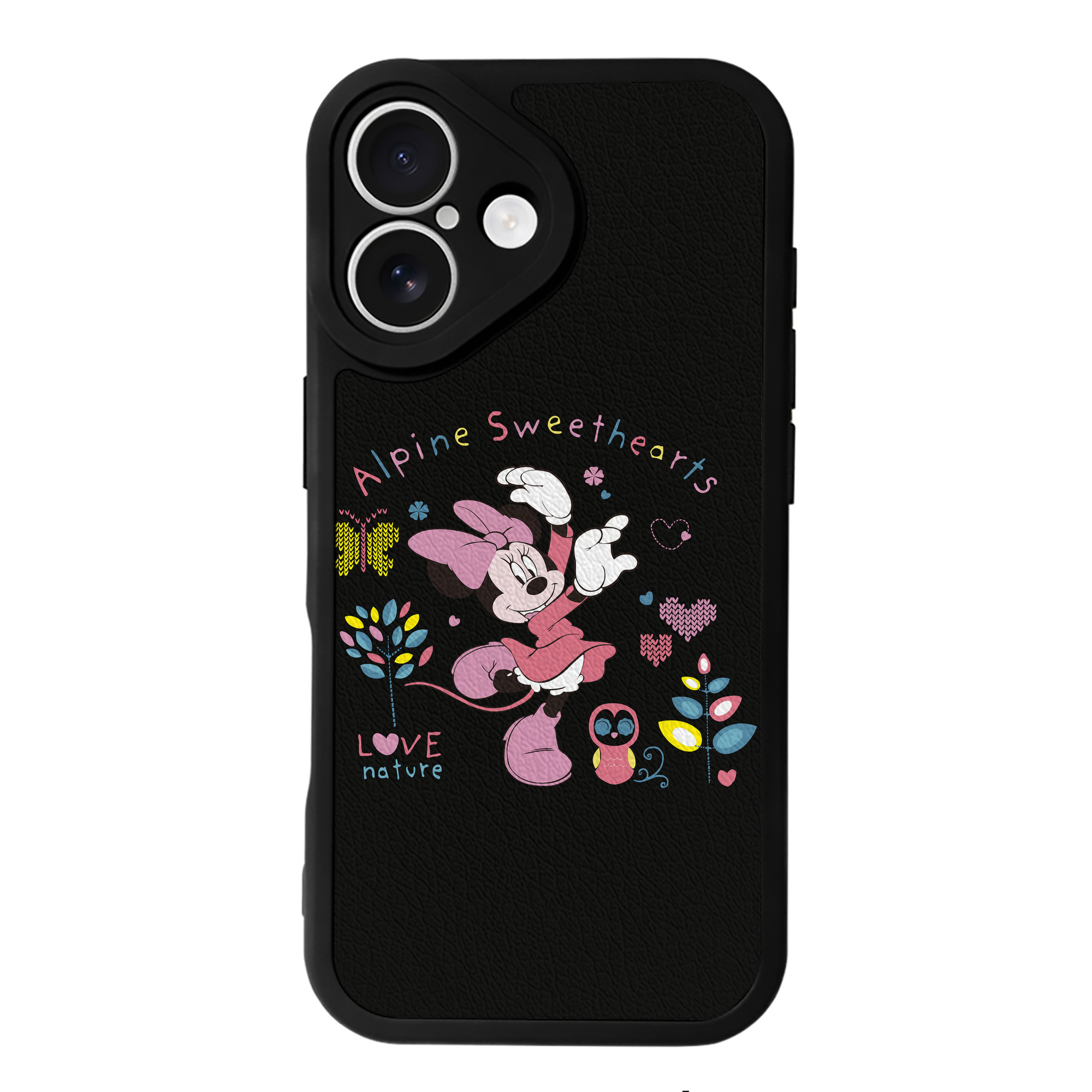 （画像用） ミッキーマウス Mickey Mouse 【iPhone 16シリーズ対応】シリコンスマホケース（レザー調） 材質：シリコン